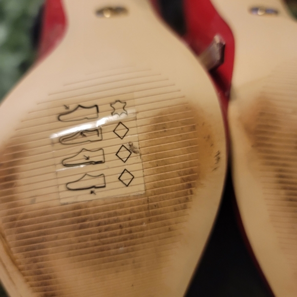 Michael Kors Patent Leather RED Stiletto Heel W/ Ankle Strap - Picture 5 of 10